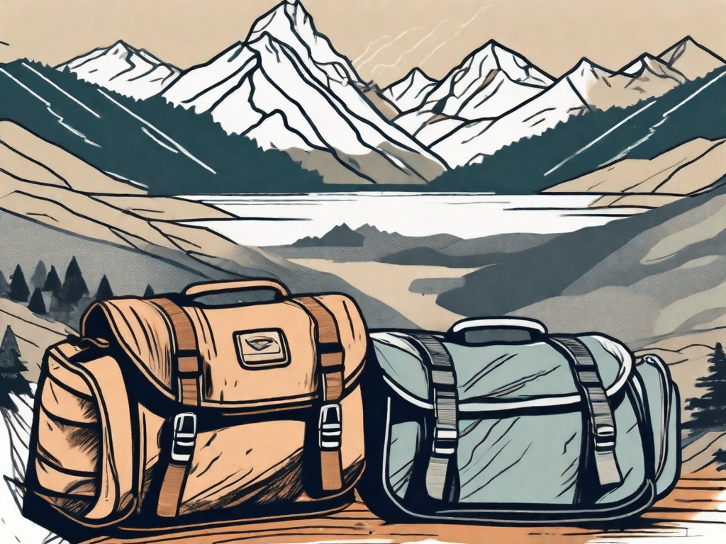 Open panniers filled with neatly packed adventure gear such as a camping stove