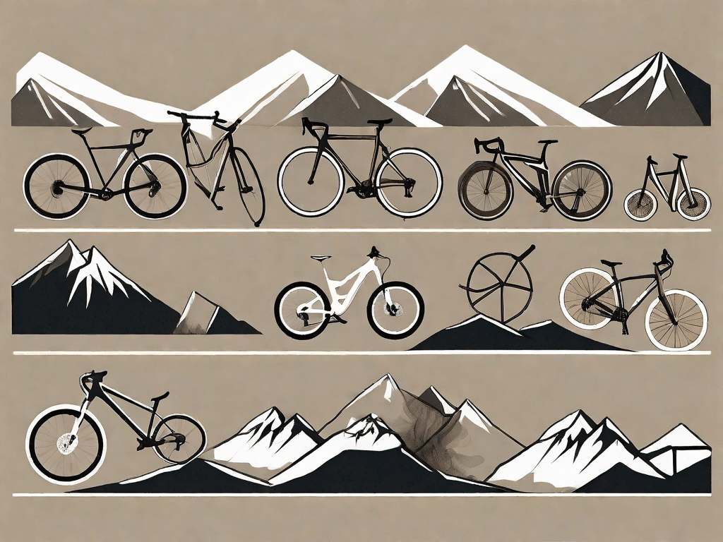 A variety of bicycle frames in different shapes and sizes