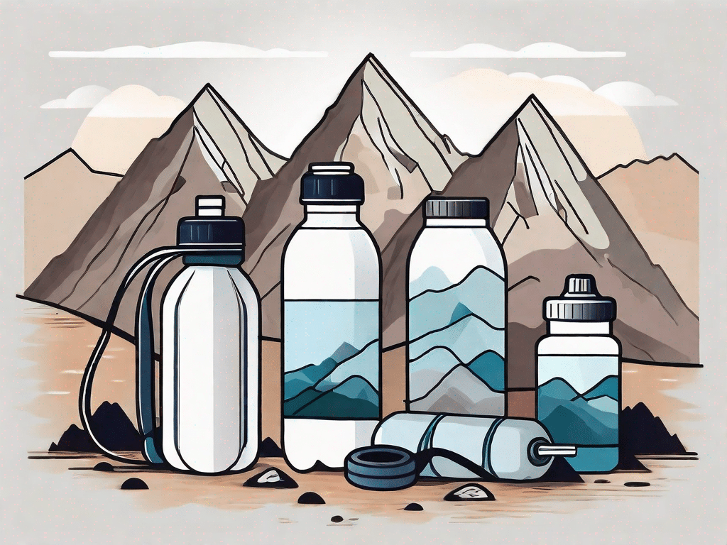 A variety of water bottles of different sizes and shapes