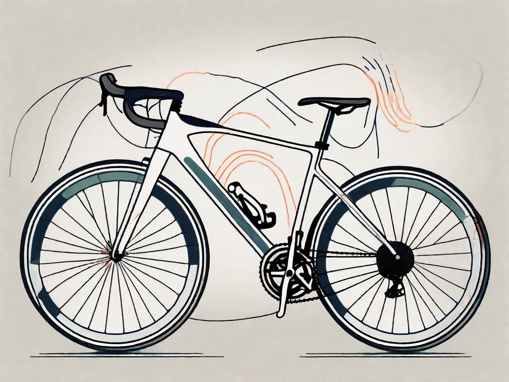 A bicycle with highlighted areas indicating the major muscle groups (like calves
