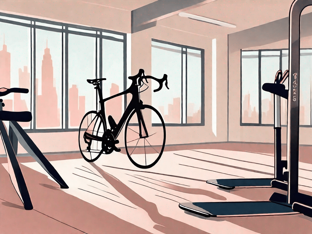 A peloton bike and a ballet barre in a modern